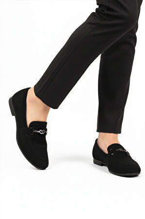 Aspor Siyah Süet Kadın Casual Ayakkabı