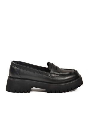 Aspor Siyah Kalın Taban Kadın Casual Ayakkabı