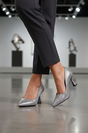 Aspor Platin Kadın Topuklu Ayakkabı