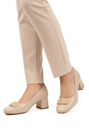Aspor Bej Kadın Topuklu Ayakkabı