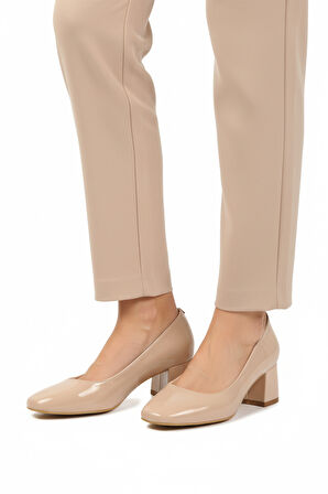 Aspor Bej Rugan Kadın Topuklu Ayakkabı
