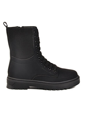 Aspor Siyah Nubuk İçi Polarlı Fermuarlı Kadın Bot