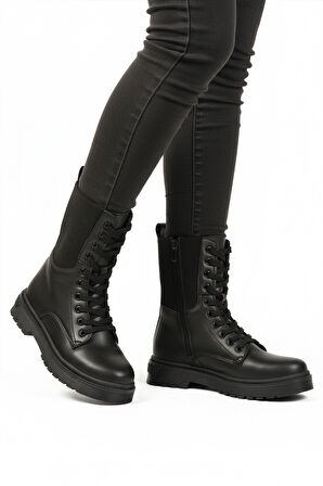 Aspor Siyah İçi Polarlı Fermuarlı Kadın Bot