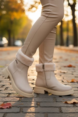 Pierre Cardin Krem İçi Polarlı Kadın Topuklu Bot