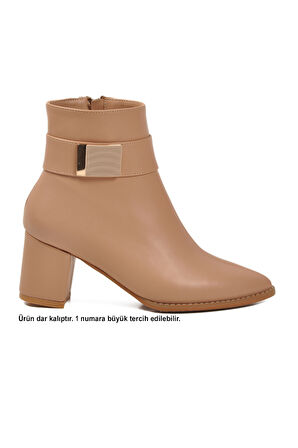 Aspor Nude Dar Kalıp Kadın Topuklu Bot