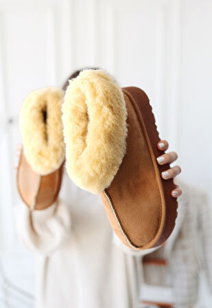 Pabucmarketi Taba Süet Kadın Düz Bot