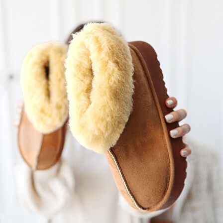 Pabucmarketi Taba Süet Kadın Düz Bot