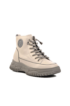 Guja Gri Bağcıklı Fermuarlı Kadın Sneaker Bot
