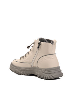 Guja Gri Bağcıklı Fermuarlı Kadın Sneaker Bot