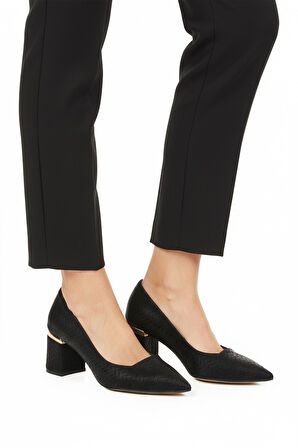 Aspor Siyah Kadın Topuklu Ayakkabı