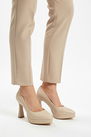 Aspor Bej Kadın Platform Topuklu Ayakkabı