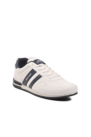 Slazenger Beyaz Lacivert Büyük Numara Bağcıklı Erkek Spor Ayakkabı