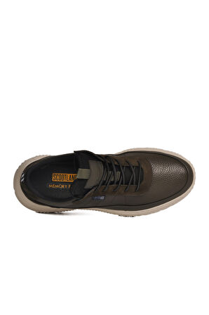 Scootland Haki Hakiki Deri Bağcıklı Erkek Casual Ayakkabı