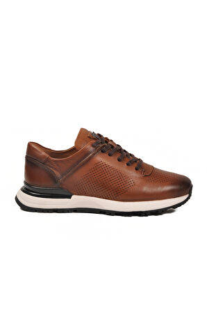 Voyager Taba Bağcıklı Hakiki Deri Erkek Sneaker
