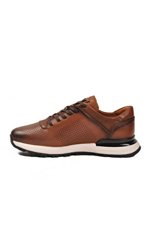 Voyager Taba Bağcıklı Hakiki Deri Erkek Sneaker