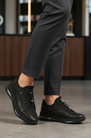 Aspor Siyah Nubuk Lastik Bağcıklı Kadın Casual Ayakkabı