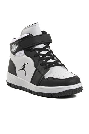 Cool Siyah Beyaz Erkek Çocuk Hi Sneaker