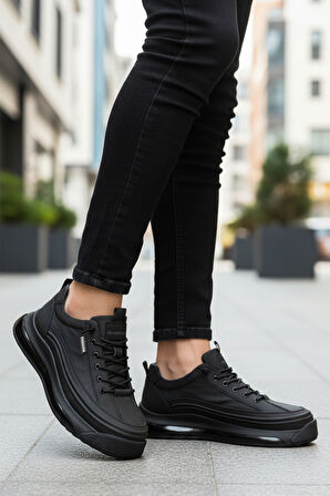 Guja Siyah Hakiki Deri Erkek Casual Ayakkabı