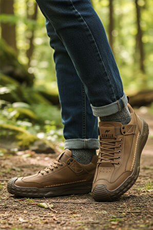 Gamelu Bej Hakiki Deri Erkek Casual Ayakkabı