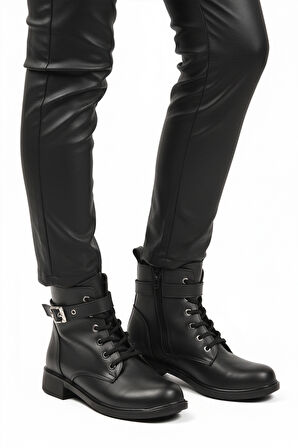 Aspor Siyah İçi Polarlı Fermuarlı Kadın Topuklu Bot