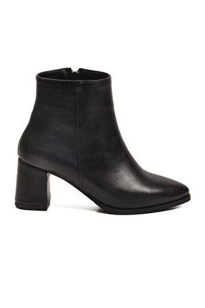 Aspor Siyah Fermuarlı Kadın Topuklu Bot