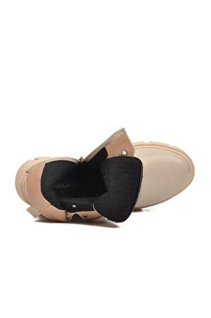 Aspor Bej Bağcıklı Fermuarlı Polarlı Kadın Worker Bot