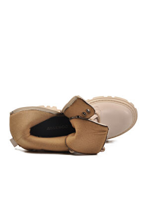 Aspor Bej Bağcıklı Fermuarlı Kadın Worker Bot