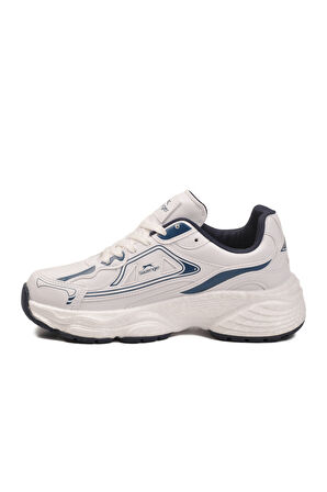 Slazenger Beyaz Lacivert Bağcıklı Unisex Spor Ayakkabı