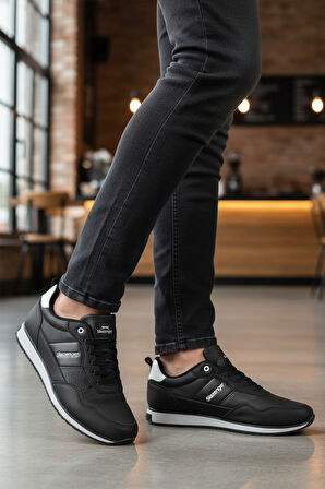 Slazenger Siyah Beyaz Bağcıklı Erkek Spor Ayakkabı