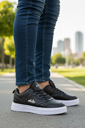 Slazenger Siyah Beyaz Bağcıklı Unisex Spor Ayakkabı