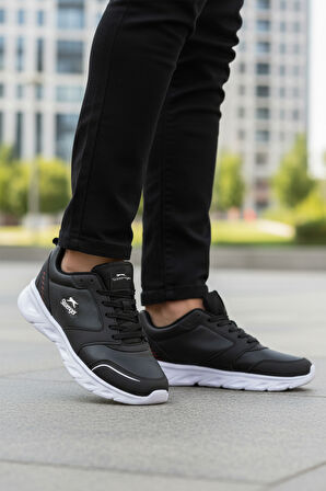 Slazenger Siyah Beyaz Bağcıklı Erkek Spor Ayakkabı