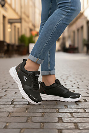 Slazenger Siyah Beyaz Bağcıklı Unisex Spor Ayakkabı