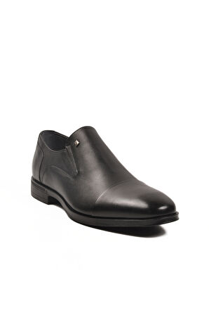 Fosco Siyah Hakiki Deri Büyük Numara Erkek Klasik Ayakkabı