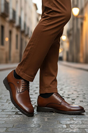 Fosco Taba Hakiki Deri Erkek Klasik Ayakkabı