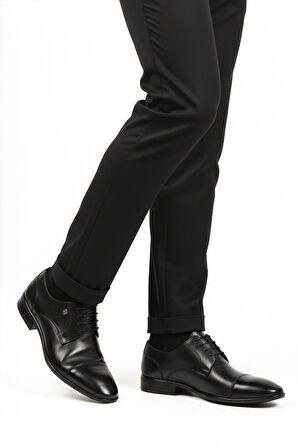 Fosco Siyah Hakiki Deri Erkek Klasik Ayakkabı