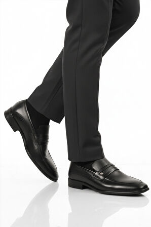 Fosco Siyah Hakiki Deri Erkek Klasik Ayakkabı