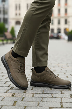 Dr.Flexer Haki Nubuk Hakiki Deri Ortopedik Erkek Casual Ayakkabı