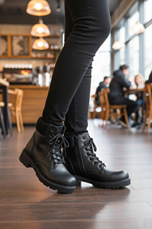 Aspor Siyah İçi Polarlı Kaymaz Kadın Worker Bot