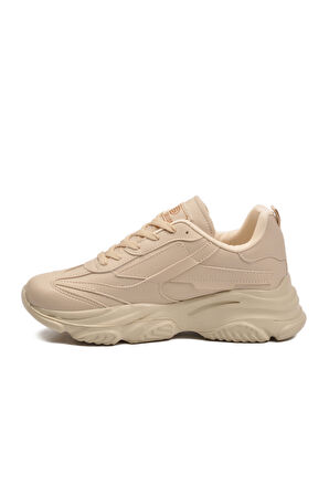 Walkway Ekru Bağcıklı Kadın Sneaker