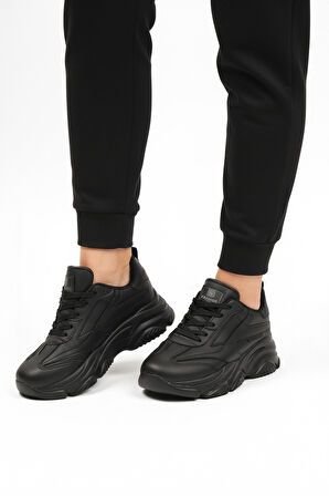 Walkway Siyah Bağcıklı Kadın Sneaker