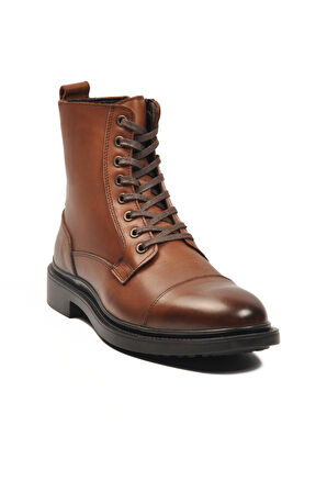 Aspor Taba Hakiki Deri Polarlı Fermuarlı Erkek Klasik Bot