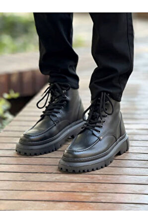 Pabucmarketi Bağcıklı Erkek Worker Bot Siyah