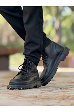 Pabucmarketi Bağcıklı Erkek Worker Bot Siyah