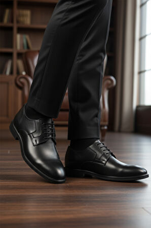 Aspor Siyah Hakiki Deri Erkek Klasik Ayakkabı