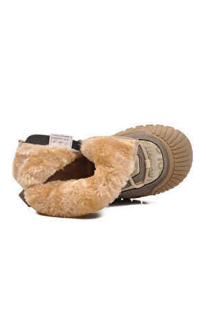 Marcokids Bej İçi Kürklü Erkek Çocuk Düz Bot