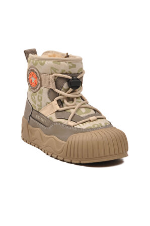 Marcokids Bej İçi Kürklü Erkek Çocuk Düz Bot