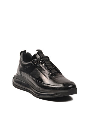 Marcomen Siyah Rugan Hakiki Deri Erkek Sneaker