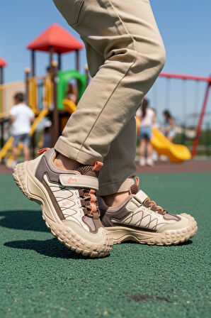 Marcokids Bej Cırtlı Erkek Çocuk Spor Ayakkabı