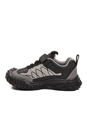 Marcokids Gri Cırtlı Erkek Çocuk Spor Ayakkabı