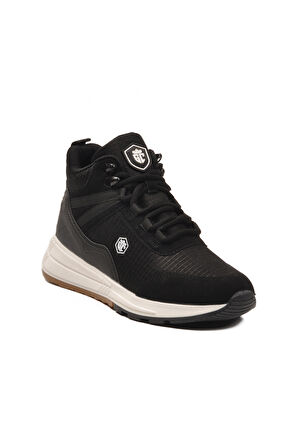 Aspor Siyah Beyaz Bağcıklı Unisex Sneaker Bot